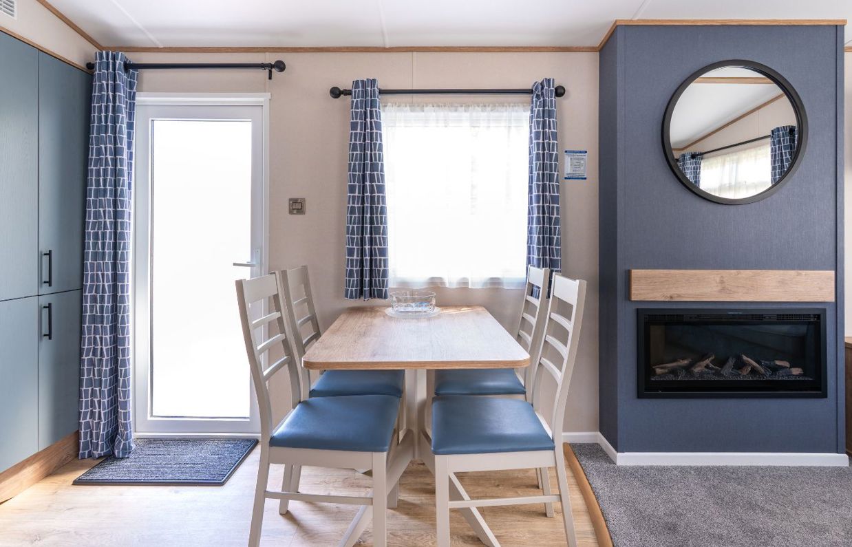 Internal of a caravan dining area