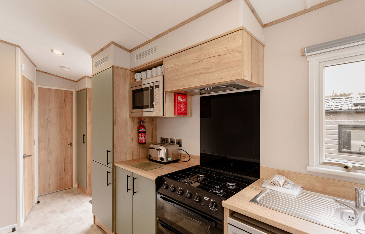 Internal of a caravan kitchen