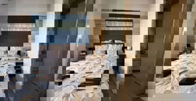 Master bedroom and walk-in wardrobe