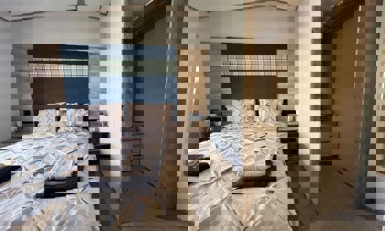 Master bedroom and walk-in wardrobe