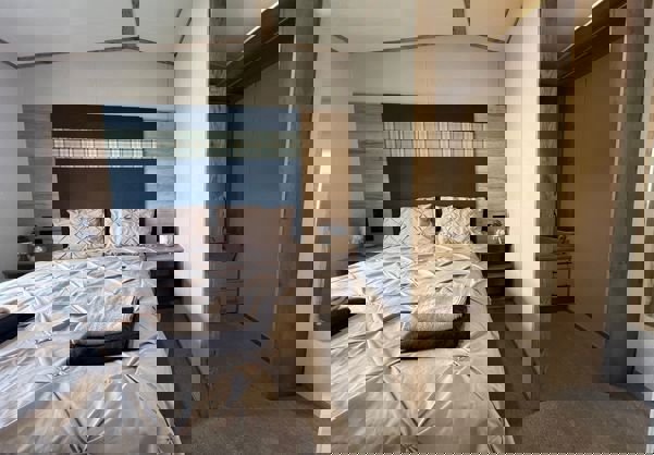 Master bedroom and walk-in wardrobe