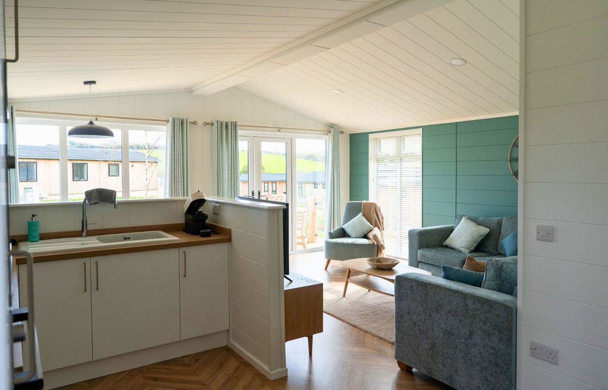 Internal of a luxury lodge open plan living space