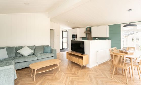 Internal of a luxury lodge open plan living space