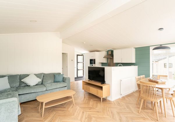 Internal of a luxury lodge open plan living space