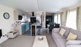 Internal of a caravan open plan living space