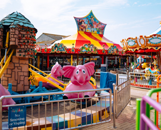 A variety of funfair rides at Southside Funfair in Bowleaze Cove