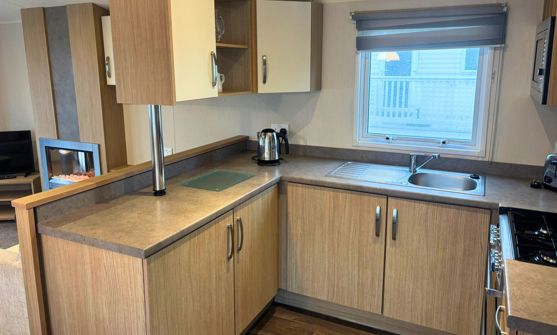 Internal of a caravan kitchen