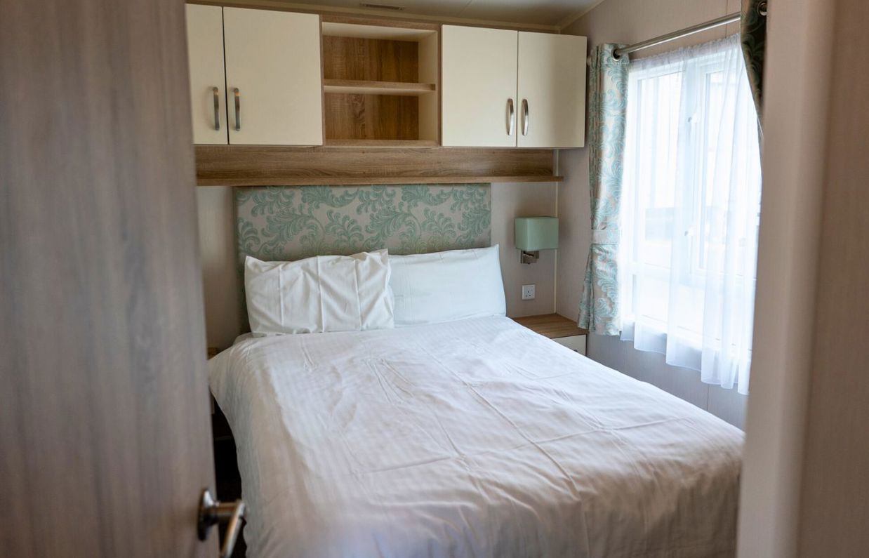 Internal of a caravan double bedroom