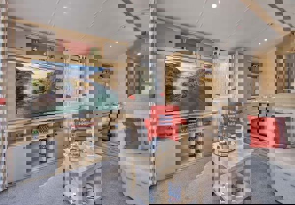 Internal of a Caravan Open Plan Living Area