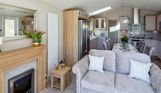 Internal of a caravan open plan living space