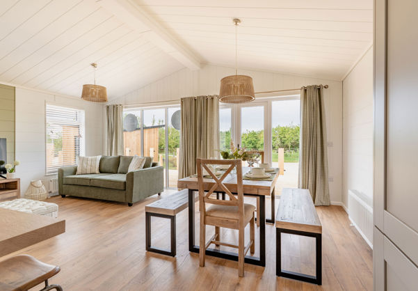 Internal of a luxury lodge open plan living space