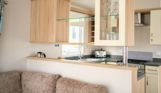 Internal of a caravan open plan kitchen